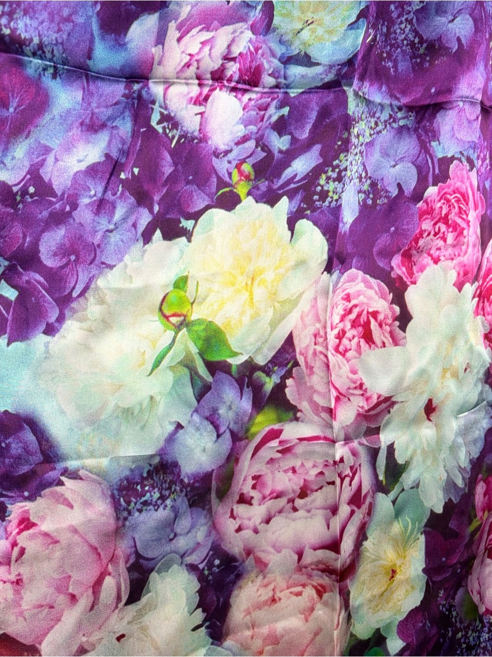 NWT | Floral Purple Satin Scarf - Picture 2 of 2